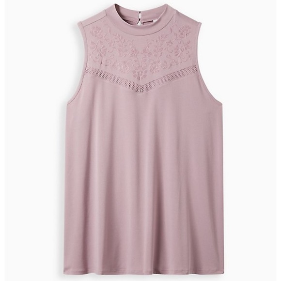 NWT Torrid Crochet Trim Mock Neck Top - Picture 4 of 9